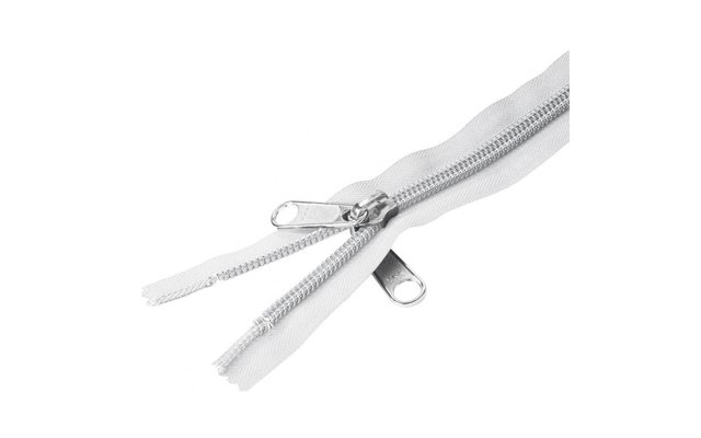 YKK Zipper bianco doppio cursore con maniglia 240 cm